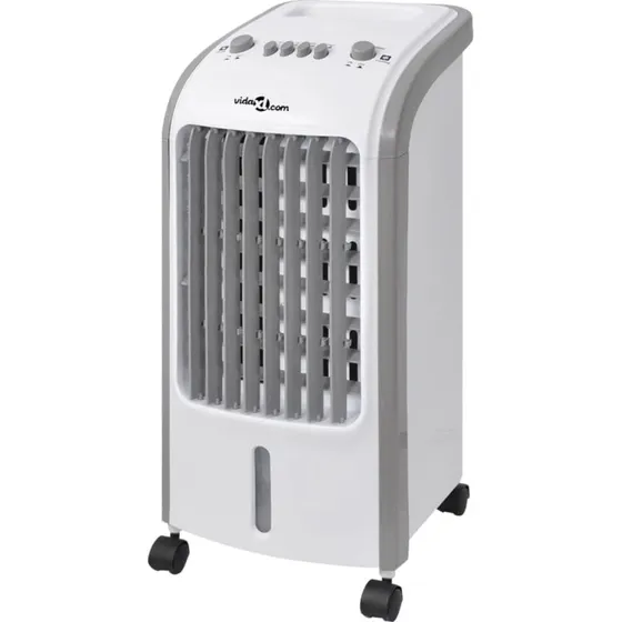 vidaXL brbar luftkler 80 W, 4 L vandtank, gr/hvid 25x26x56 cm