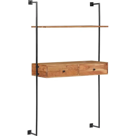 vidaXL vgskrivebord massivt akacietr 90 x 40 x 170 cm