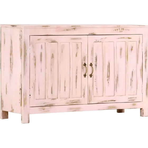vidaXL skænk 110x35x70 cm massivt mangotræ lyserød