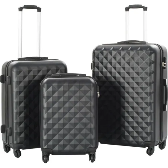 vidaXL kuffertsæt 3 dele hardcase ABS - sort
