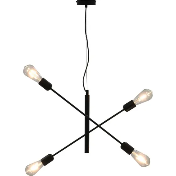Loftlampe 4 arme E27 2W, sort