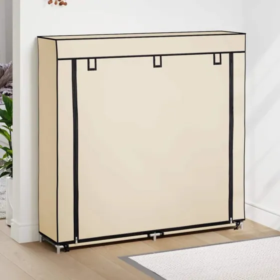 vidaXL skoskab med overtræk 115x28x110 cm creme