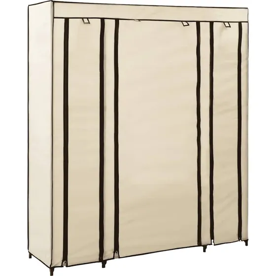 vidaXL klædeskab i stof creme 150 x 45 x 176 cm