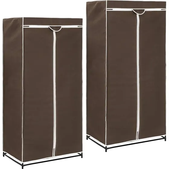 vidaXL klædeskab 2 stk. 75x50x160 cm brun