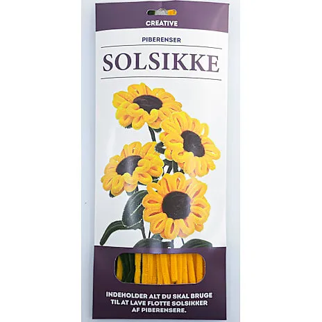 Piberenser - Solsikke sæt med pinde og blomstertape