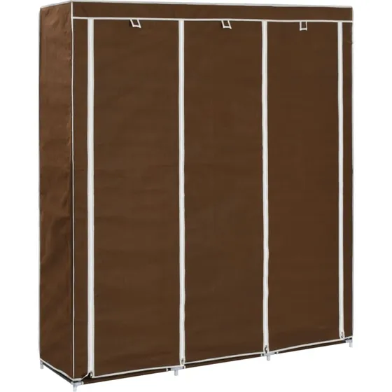 vidaXL klædeskab 150 x 45 x 175 cm med rum og tøjstang - brun