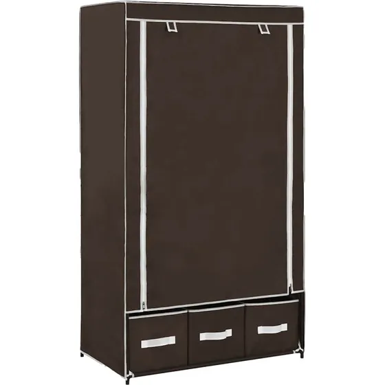 vidaXL klædeskab 87 x 49 x 159 cm stof brun