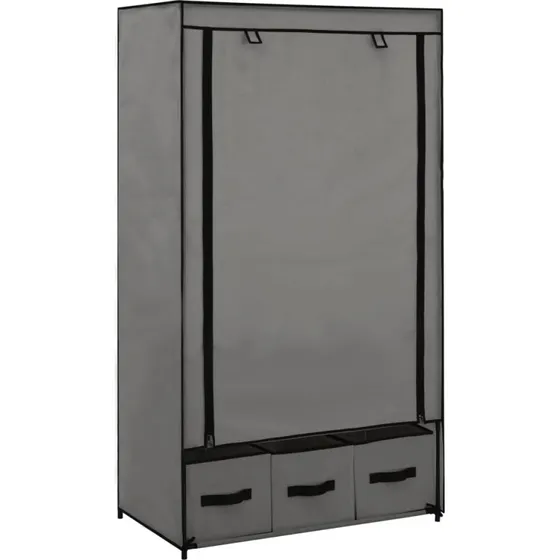 vidaXL klædeskab i stof 87 x 49 x 159 cm grå