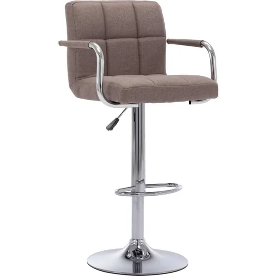 vidaXL barstol i stof, gråbrun – højdejustérbar