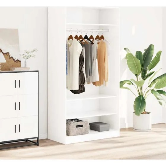 vidaXL klædeskab 100x50x200 cm hvid højglans