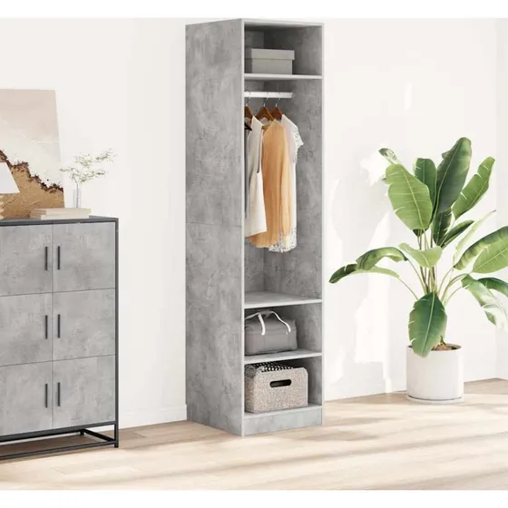 vidaXL klædeskab 50x50x200 cm konstrueret træ betongrå