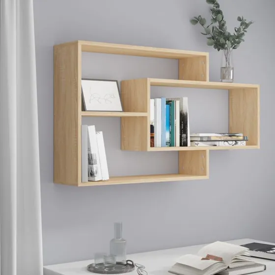vidaXL væghylder 104x20x58,5 cm konstrueret træ Sonoma-eg