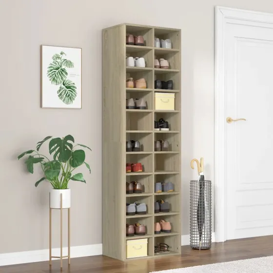 vidaXL skoskab 54x34x183 cm konstrueret træ Sonoma-eg