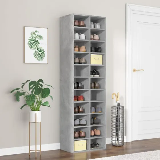 vidaXL skoskab 54x34x183 cm konstrueret træ - betongrå
