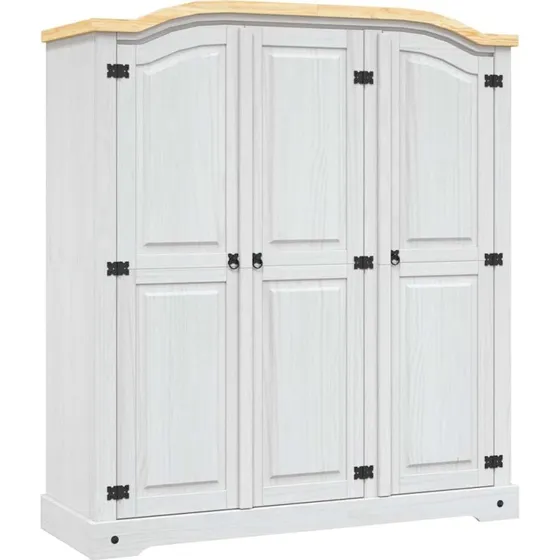 vidaXL Corona-serien kldeskab 3 lger, hvidt fyrretr