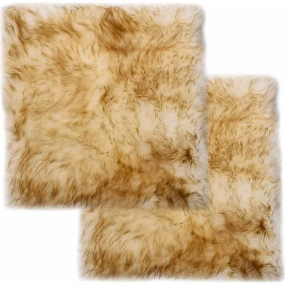vidaXL stolehynder 2 stk. 40 x 40 cm ægte fåreskind melange-brun