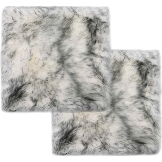 vidaXL stolehynder 2 stk. 40 x 40 cm ægte fåreskind melange-mørkegrå
