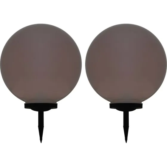 Soldrevne LED-udendrslamper 2 stk 50 cm rund RGB