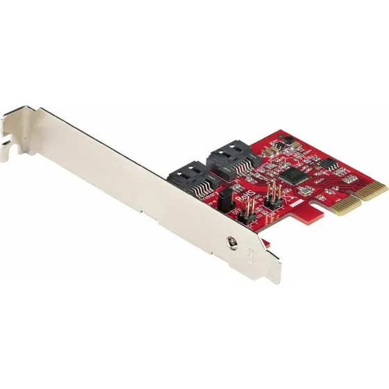 StarTech.com 2-port PCIe SATA-kort 6Gbps (ASM1062R) - lavprofil, rød
