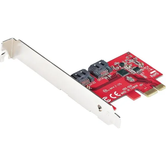 StarTech PCIe SATA-kort 2x SATA 6Gb/s (ASM1061) - Rd, lavprofil
