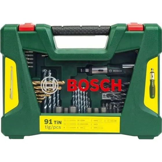 Bosch 2607017195 V-Line bor- og bitsst, 91 dele