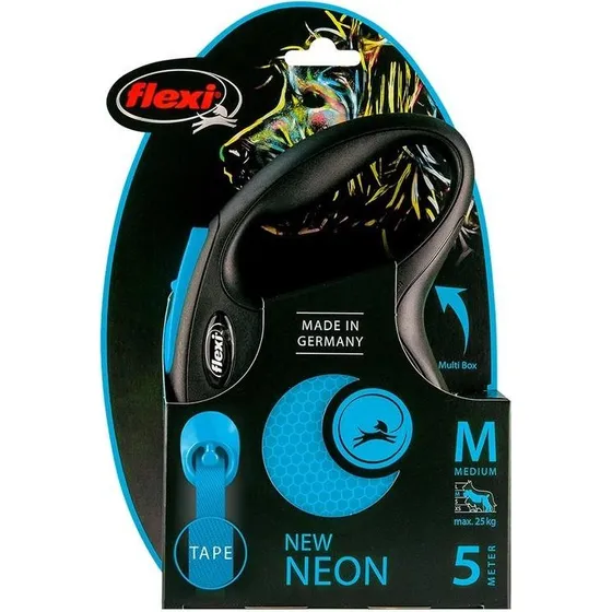 Flexi New Neon M 5 m blå (op til 25 kg)