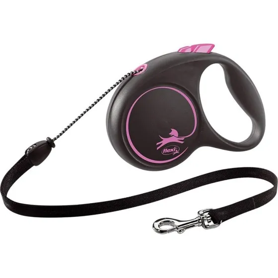 Flexi Black Design hundeline 5 m S - Pink (max 12 kg)