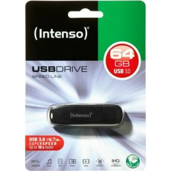 Intenso Speed Line 64 GB USB 3.0 USB-A  Sort