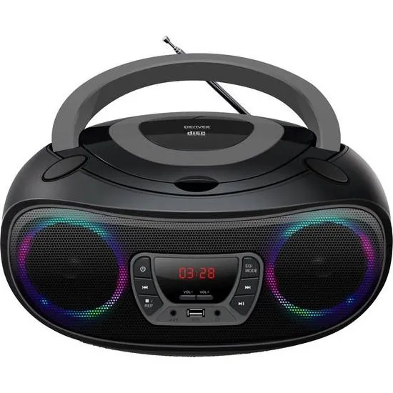 Denver TCL-212BT Boombox - CD/FM/USB/Bluetooth, 4W, gr