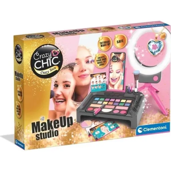 Clementoni Crazy Chic Makeup-workshop med LED-ring og smartphone-holder