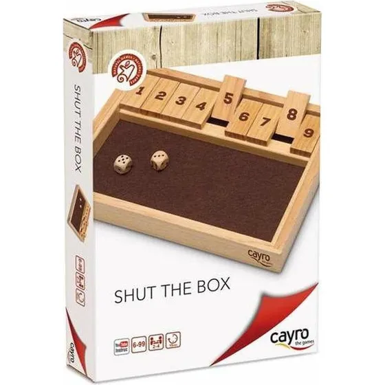 Cayro Shut the Box – klassisk træbrætspil