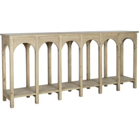 DKD Home Decor konsolbord i brun fyrretræ 210x38x90 cm