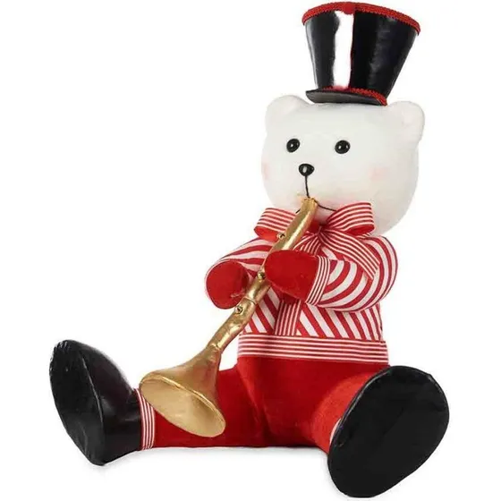 Krist+ Bjrn med trompet, dekorativ figur, multifarvet 454536 cm