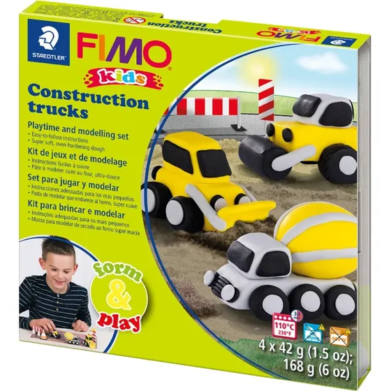 Staedtler FIMO Kids Modellervoks - Lastbiler, 4x42 g