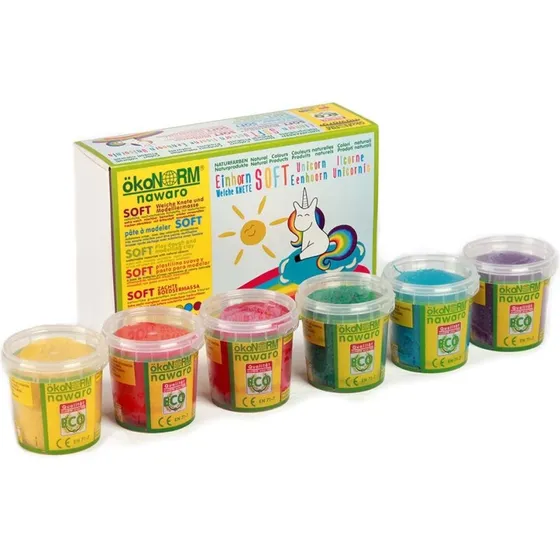 ökoNORM Blød modellervoks Unicorn, 6 x 150 g