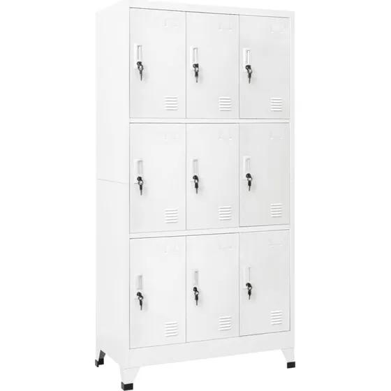 vidaXL lockerskab 9 rum 90x45x180 cm, grå