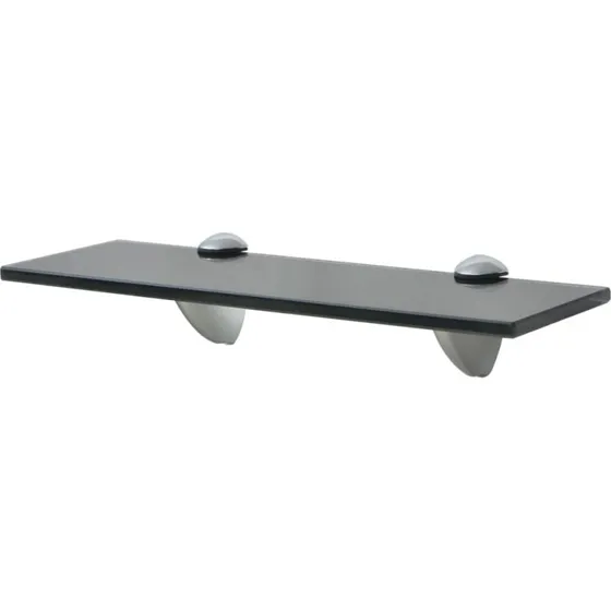 vidaXL svævehylde i sort hærdet glas 30x10 cm 8 mm