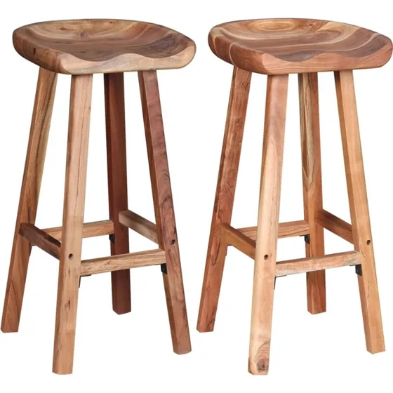 vidaXL barstole 2 stk. i massivt akacietræ