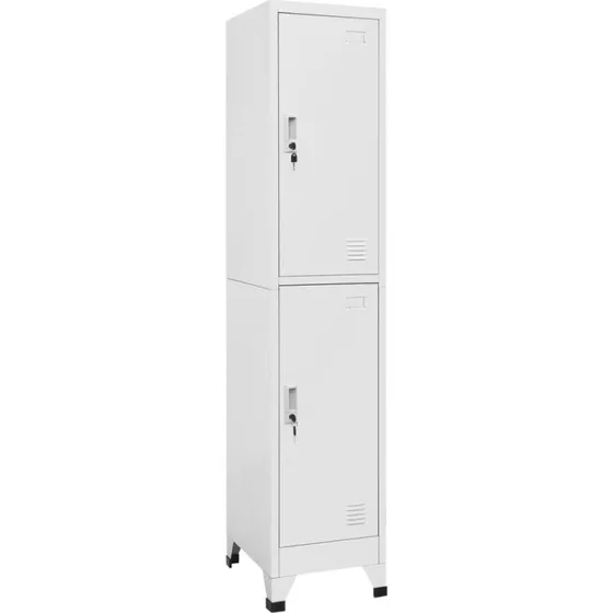 vidaXL lockerskab 2 rum 38x45x180 cm - grå