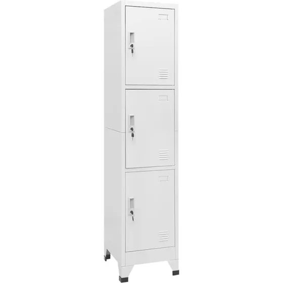 vidaXL Lockerskab 3 rum 38x45x180 cm – Grå stål