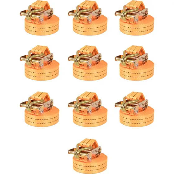 vidaXL surringsbnd 10 stk 1 ton 6 m x 38 mm orange