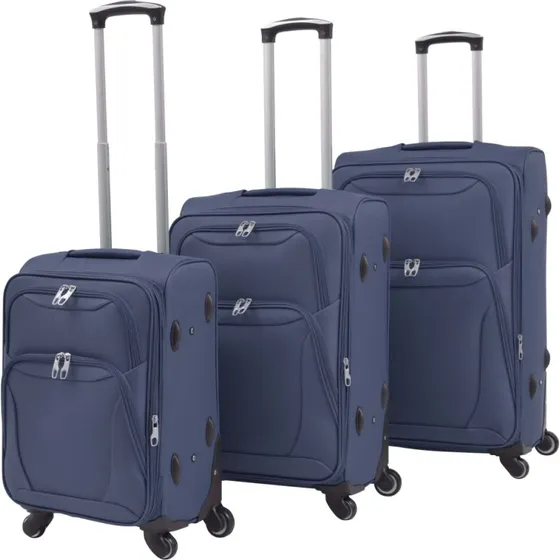 vidaXL softcase-trolleyst 3 stk. marinebl