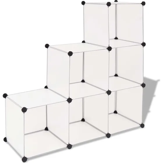 Opbevaringsskab kubeformet 6 rum, sort