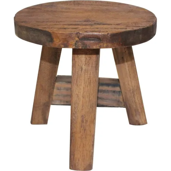 vidaXL Skammel i massivt mahognitræ, håndlavet vintage