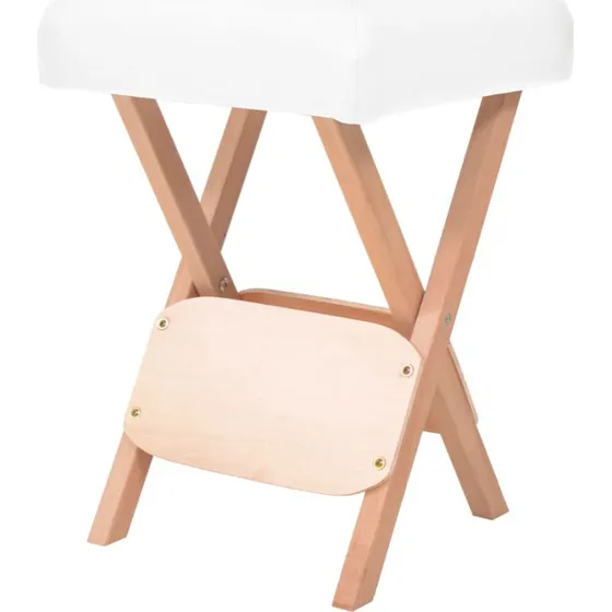 vidaXL foldbar massageskammel 12 cm sæde hvid