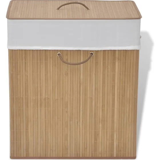 vidaXL vasketjskurv bambus rektangulr natur 40x30x60 cm