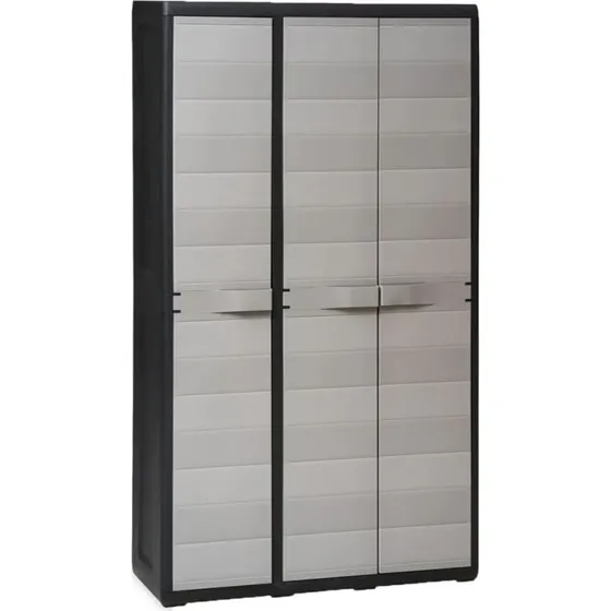 vidaXL haveopbevaringsskab 4 hylder 97x38x171 cm - sort/grå