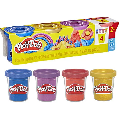 Play-Doh glimmer modellervoks, 4 stk.