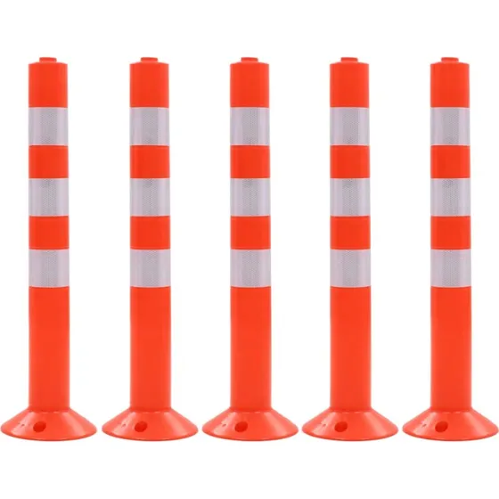 vidaXL trafikkegler 5 stk plastik 75 cm rd/slv