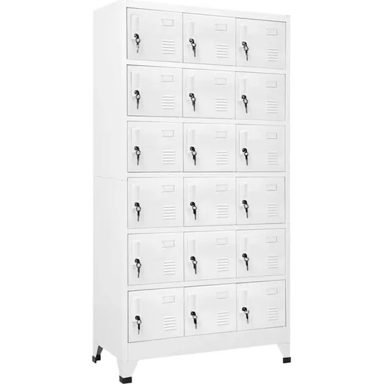 vidaXL Lockerskab 18 rum 90x40x180 cm - Grå